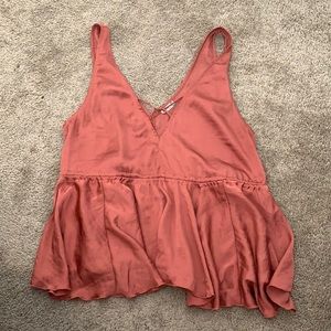 Free people Rose silk peplum style loose blouse